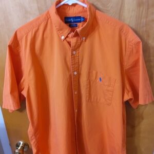 Polo by Ralph Lauren Men's Bright Orange Button Down Shirt